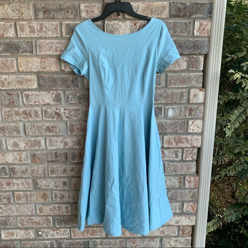 🍒💣 Pinup inspired blue a-line dress